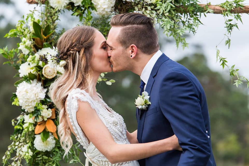 First kiss ceremony wedding photographer Mackay
