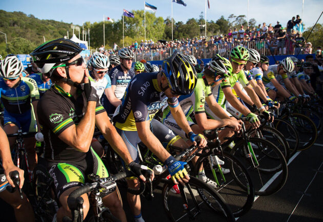 Cyclist kissing his own hand (joke it's to the crowd) Noosa Tri (I think). Can't remember the year. By Jordan Cullen, Mackay Photographer & Filmmaker.